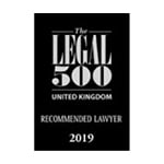 Legal 500 Recommended Lawyer 2019