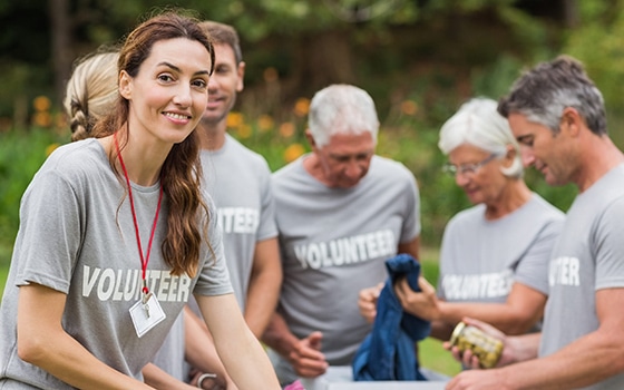 Charity volunteers