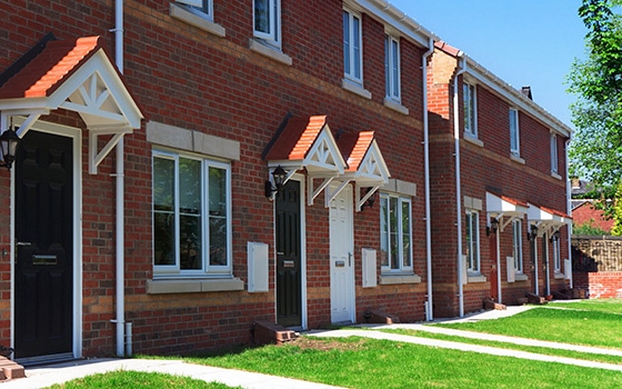 A row of new houses