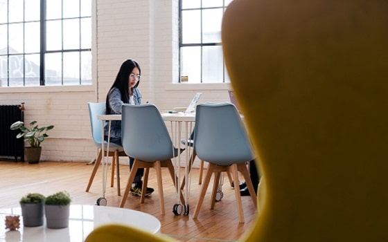 Woman sitting at desk