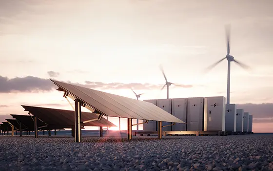 solar panels at a renewable energy power station