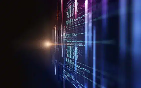 a futuristic image with coding