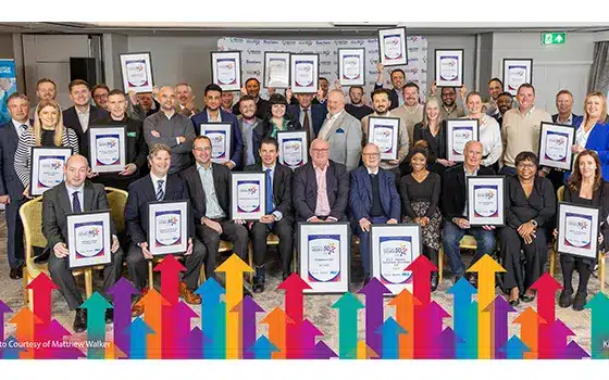 group photo of the top 50 fastest growing businesses in kent