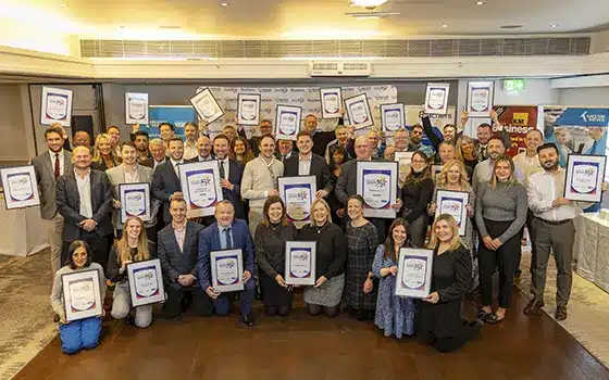megagrowth ranked businesses holding their accreditation certificates